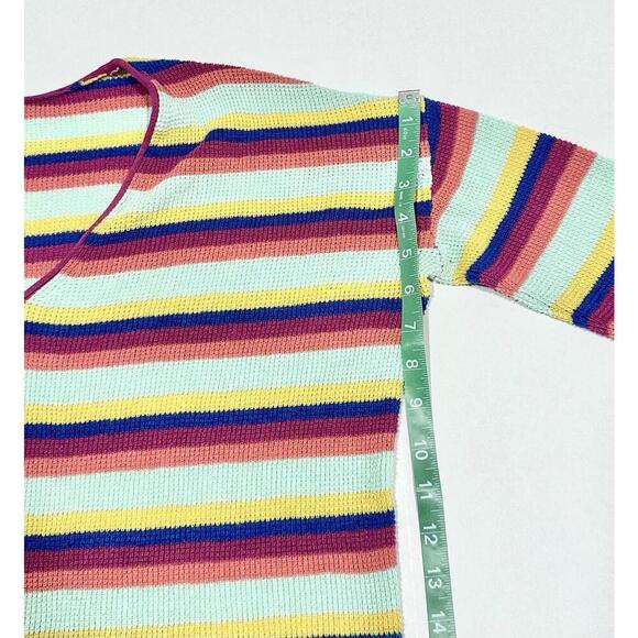 BP Womens Pullover Sweater  Multicolor Stripe Long Sleeve Lightweight Medium - Picture 6 of 15